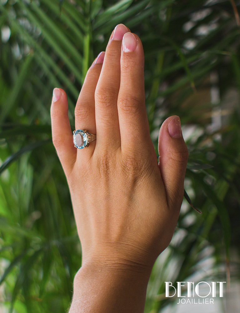 Bague Aigue-Marine Or Blanc