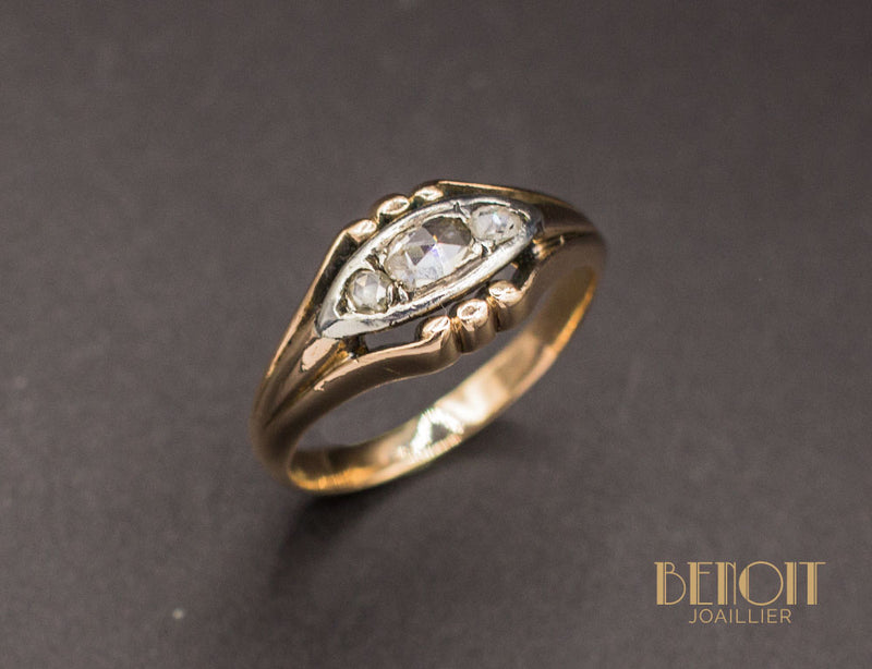 Bague Ancienne Trio de Diamants