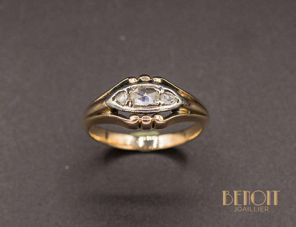 Bague Ancienne Trio de Diamants