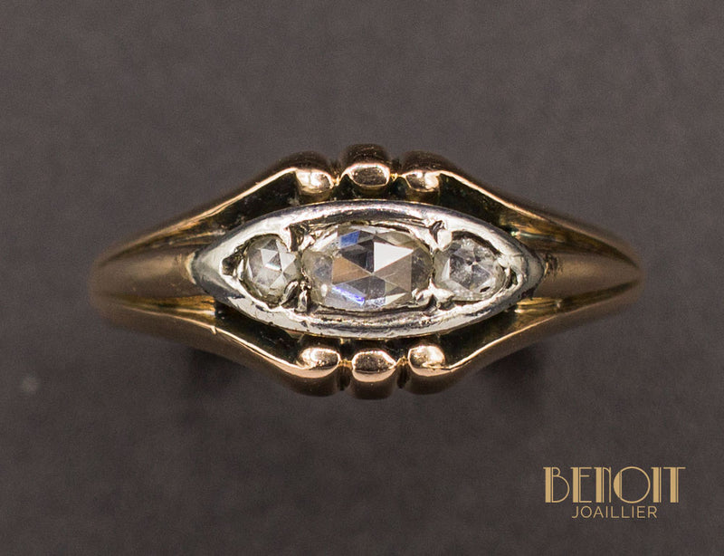 Bague Ancienne Trio de Diamants