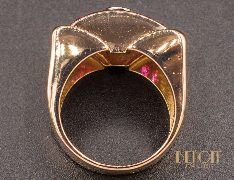 Bague Tank Or Rose Diamant
