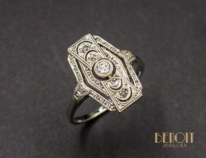 Bague Marquise Art Déco Diamants
