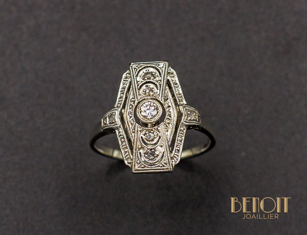 Bague Marquise Art Déco Diamants