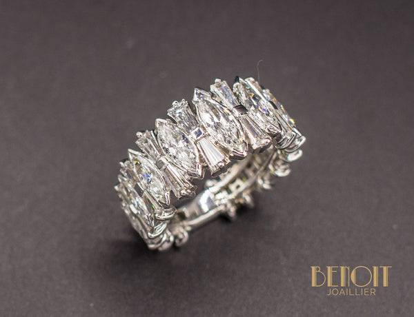 Bague Bandeau Diamants Navette