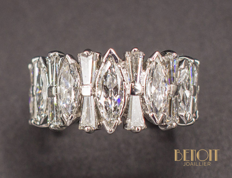 Bague Bandeau Diamants Navette