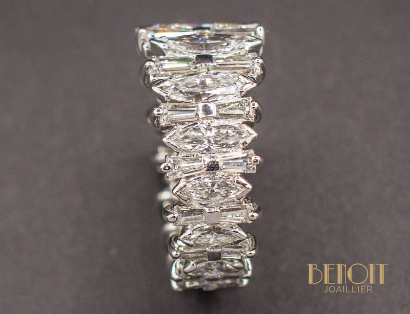 Bague Bandeau Diamants Navette