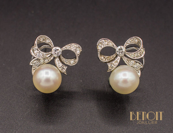 Boucles d'Oreilles Perles Noeuds