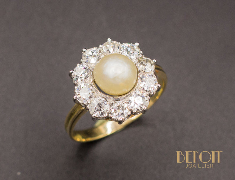 Bague Marguerite Perle Fine