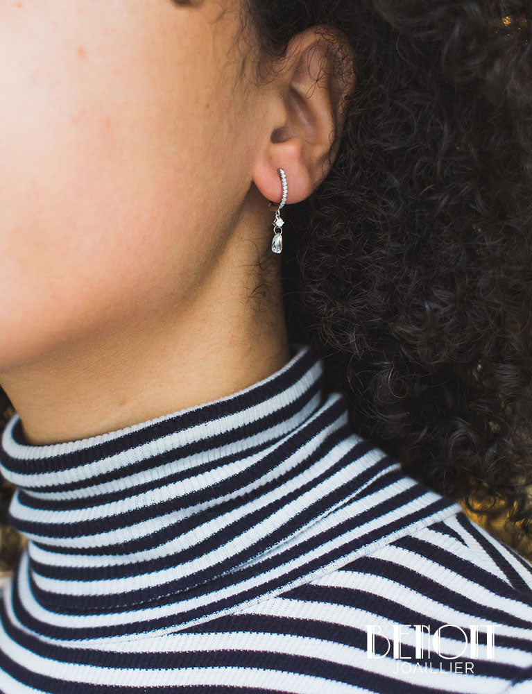 Boucles d'Oreilles Modernes Diamants