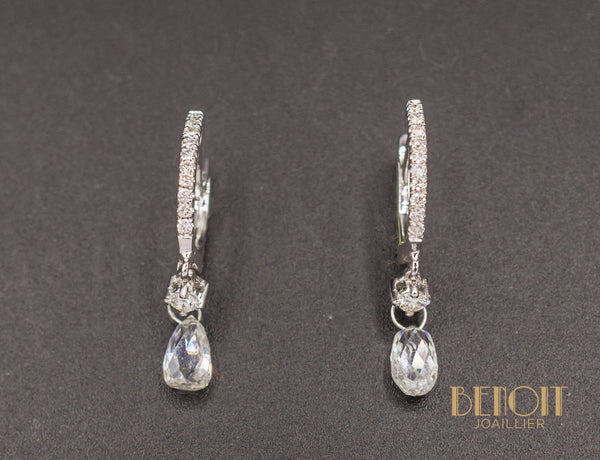 Boucles d'Oreilles Modernes Diamants