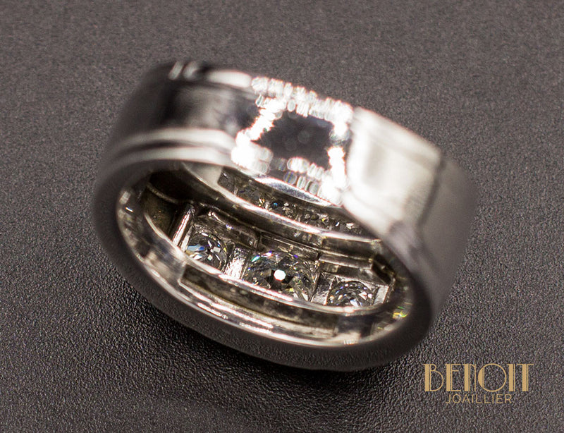Bague Tank Diamants Platine