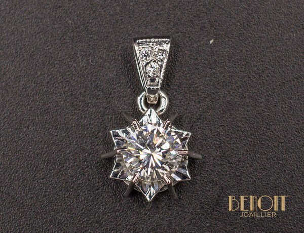 Pendentif Diamant Solitaire Etoile