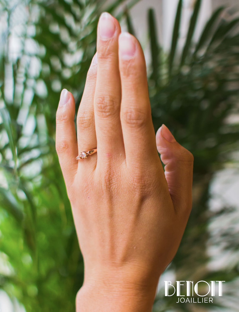 Solitaire Diamant Taille Rose XIXe