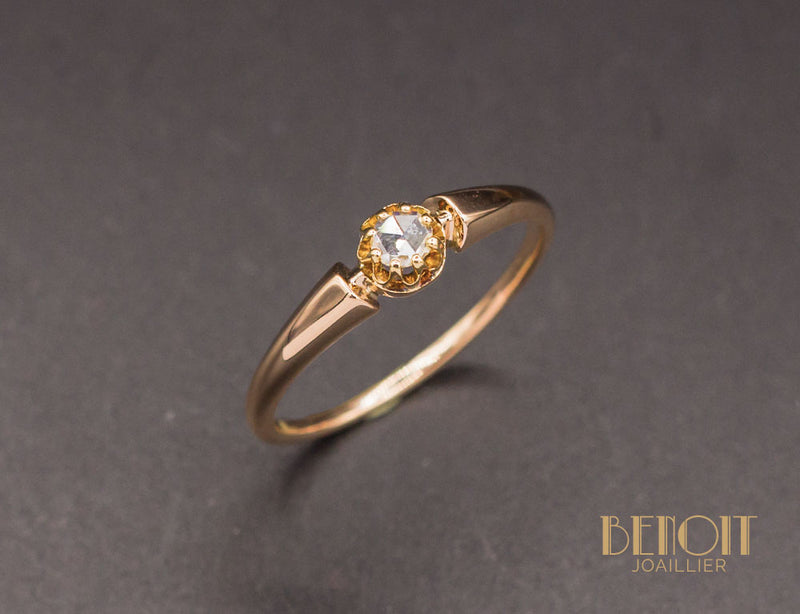 Solitaire Diamant Taille Rose XIXe