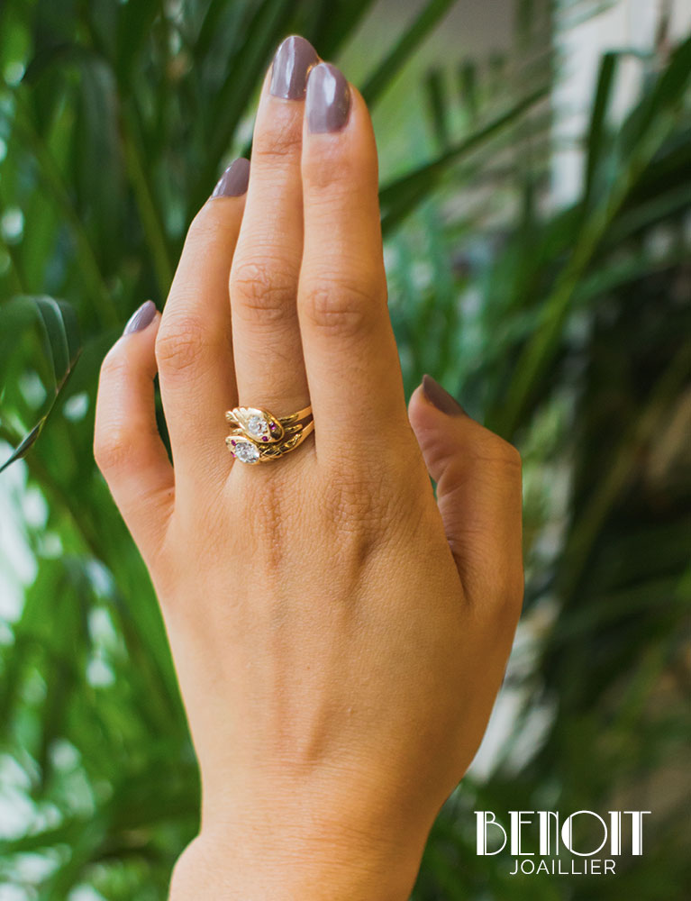 Bague Serpents XIXe Diamants