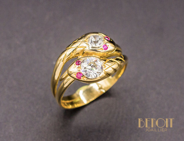 Bague Serpents XIXe Diamants