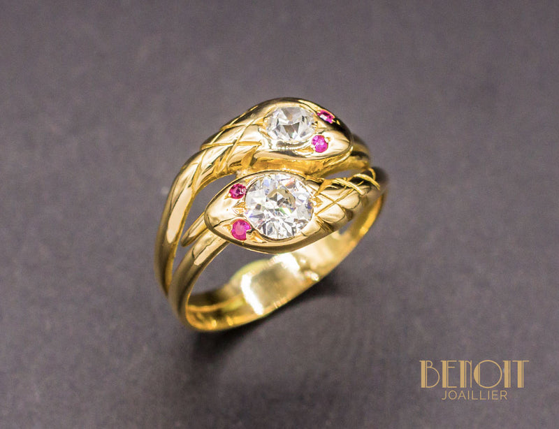 Bague Serpents XIXe Diamants