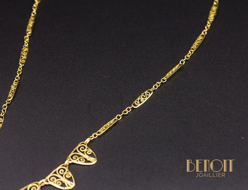 Collier Draperie Or Jaune