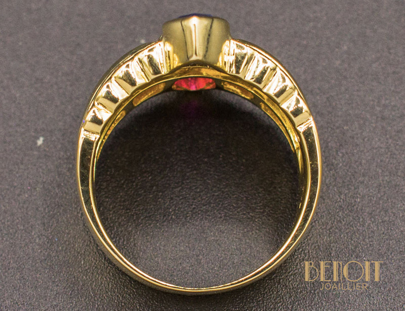 Bague Diamant Saphir et Rubis Poires