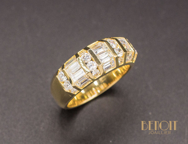 Bague Jonc Moderne Diamants