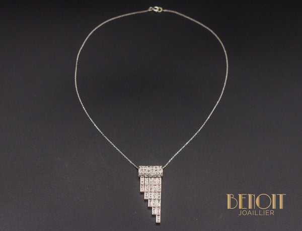 Pendentif Art Déco Cascade de Diamants