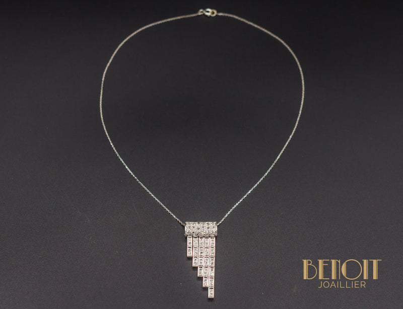 Pendentif Art Déco Cascade de Diamants