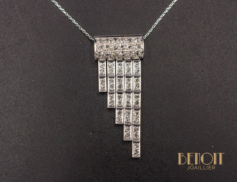 Pendentif Art Déco Cascade de Diamants