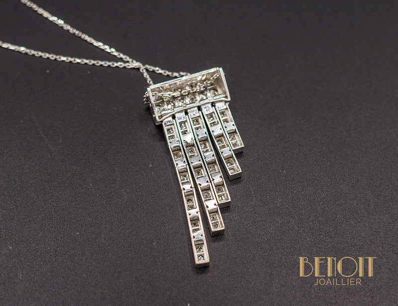 Pendentif Art Déco Cascade de Diamants
