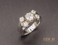 Bague 5 Diamants Platine