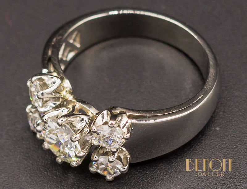 Bague 5 Diamants Platine