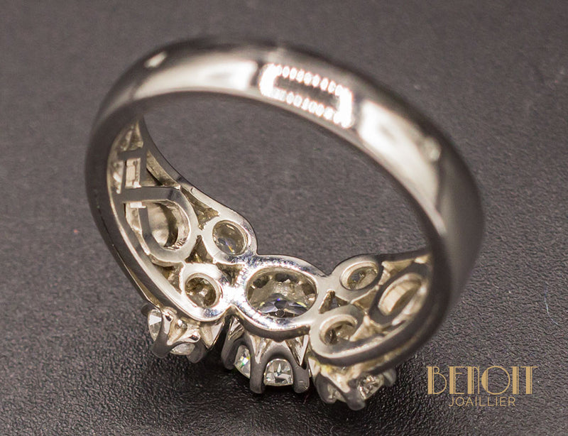 Bague 5 Diamants Platine