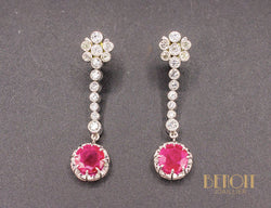 Boucles Pendentifs Rubis et Diamants