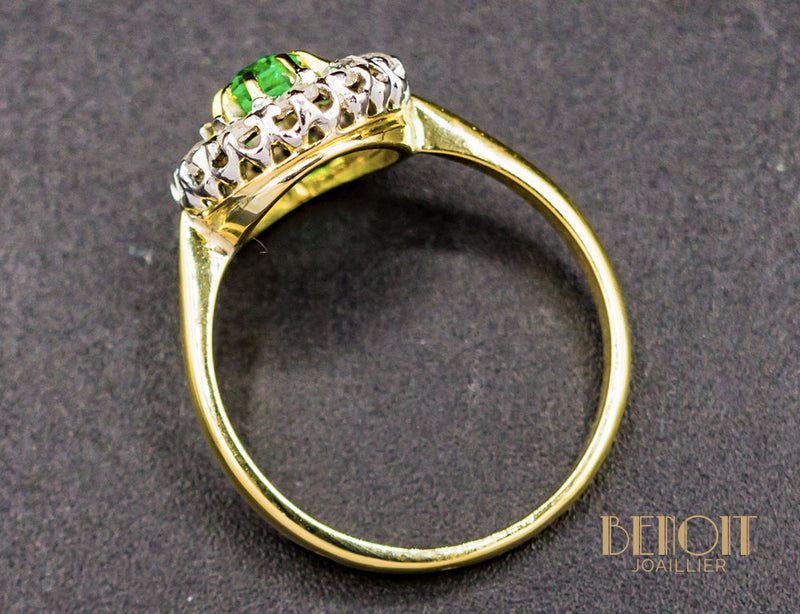 Bague Emeraude Entourage Diamants