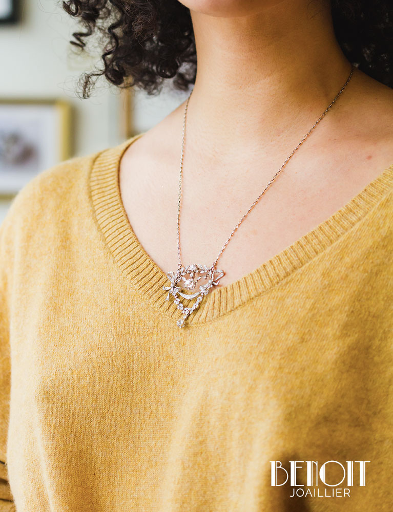 Pendentif Broche Diamants 1900