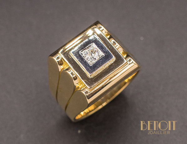 Chevalière Homme Tank Diamant