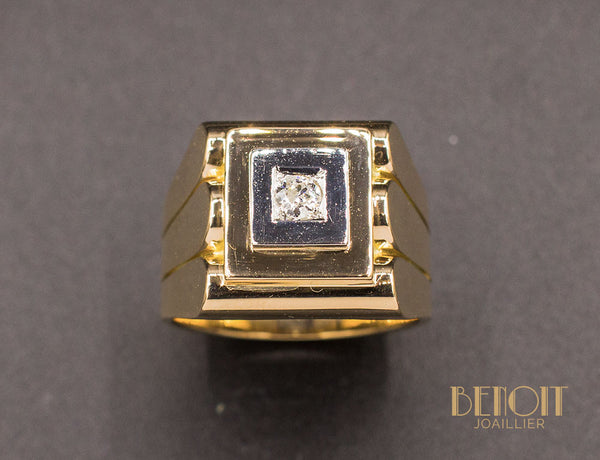 Chevalière Homme Tank Diamant