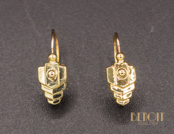 Boucles d'Oreilles Art Déco Or Jaune