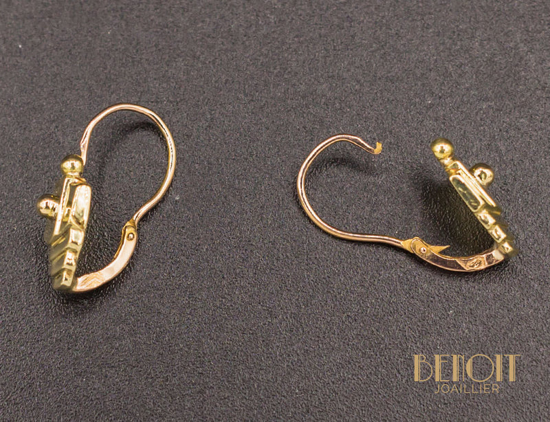 Boucles d'Oreilles Art Déco Or Jaune