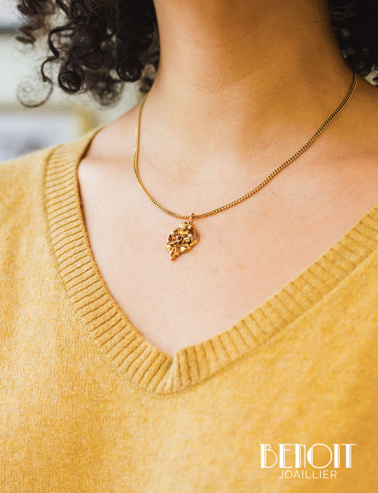 Pendentif Art Nouveau Or Jaune