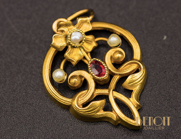Pendentif Art Nouveau Or Jaune