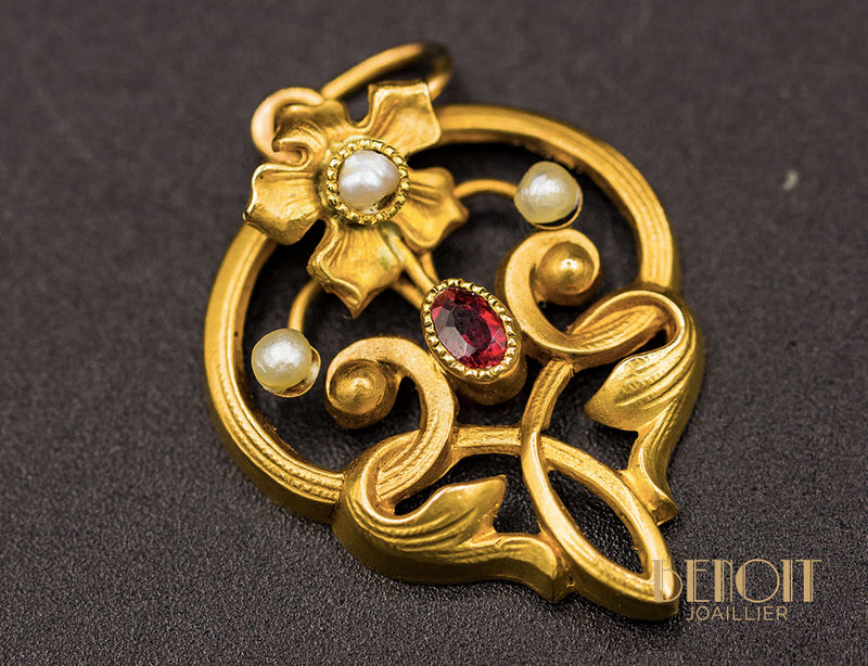 Pendentif Art Nouveau Or Jaune