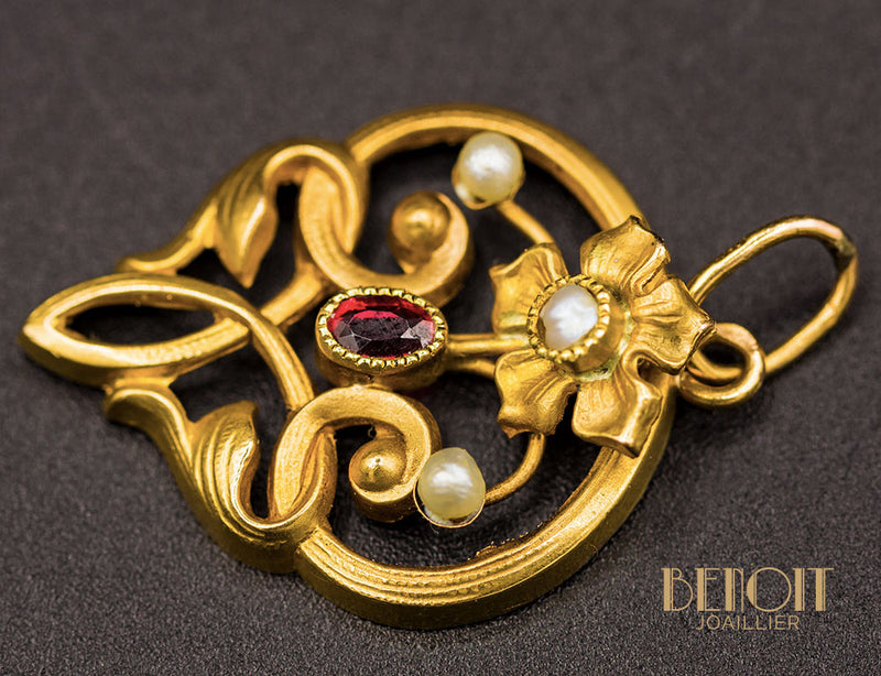 Pendentif Art Nouveau Or Jaune