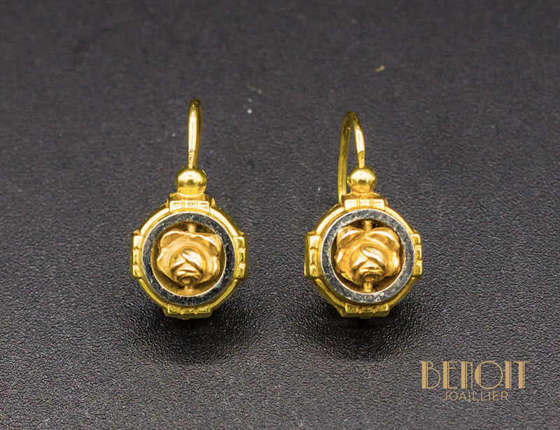 Boucles d'Oreilles Art Déco Boutons de Rose