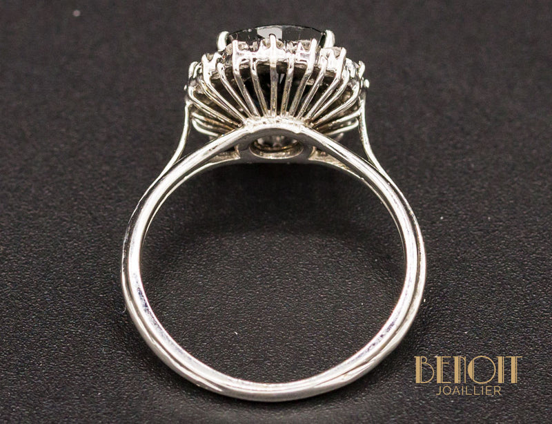 Bague Saphir Entourage Diamants