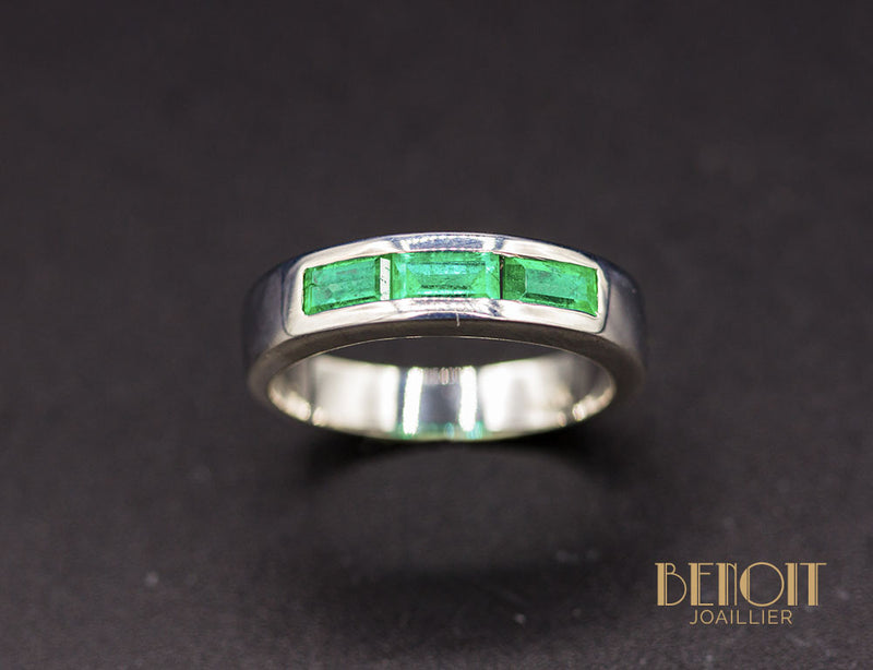 Bague 3 Emeraudes