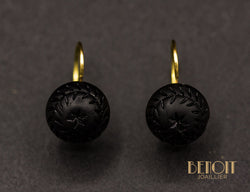 Boucles d'Oreilles Jais XIXe
