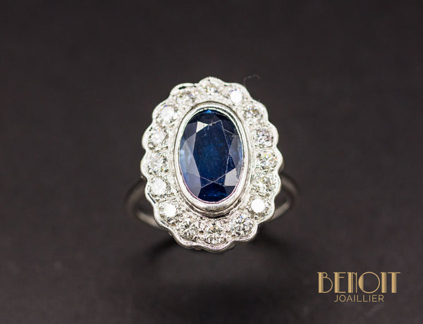 Bague Pompadour Saphir Diamants