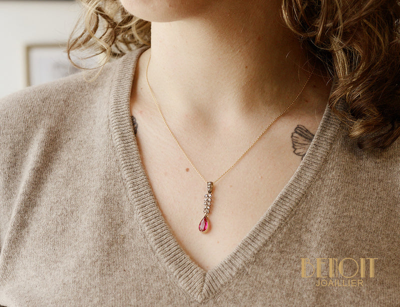 Pendentif vintage feuille