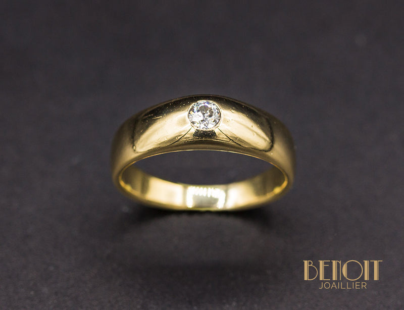 Bague Jonc Or Jaune Diamant