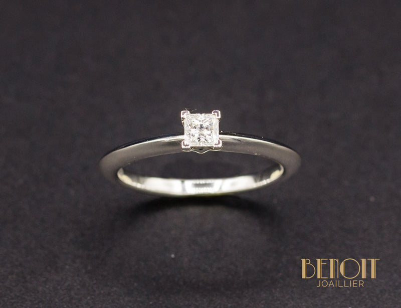 Solitaire "Tiffany & Co" Diamant Princesse 0.19ct